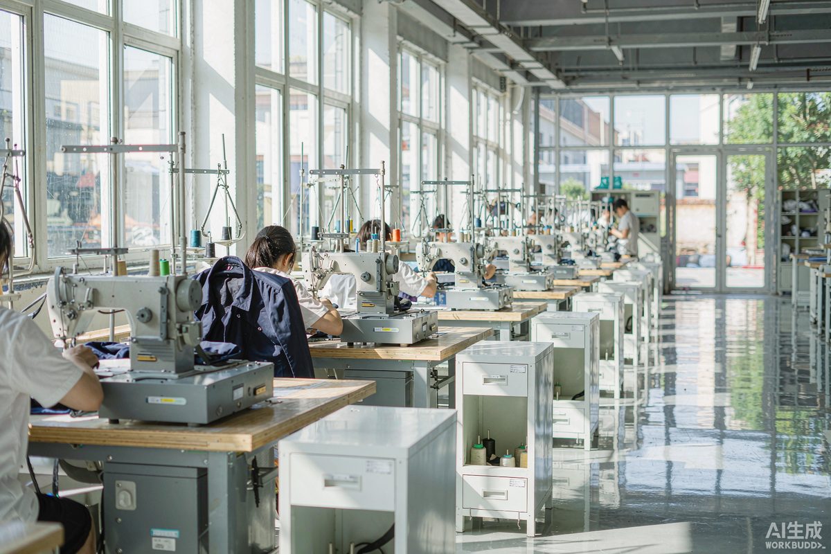 Sewing line supervisor confirming order details at the workstation - GorgeousBen manufacturer communication guide