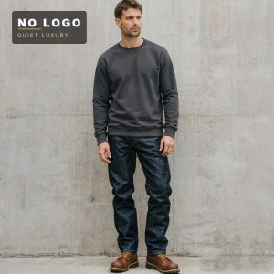 Men's Vintage Crewneck Sweatshirt - Fleece-Lined Loose Fit Pullover
