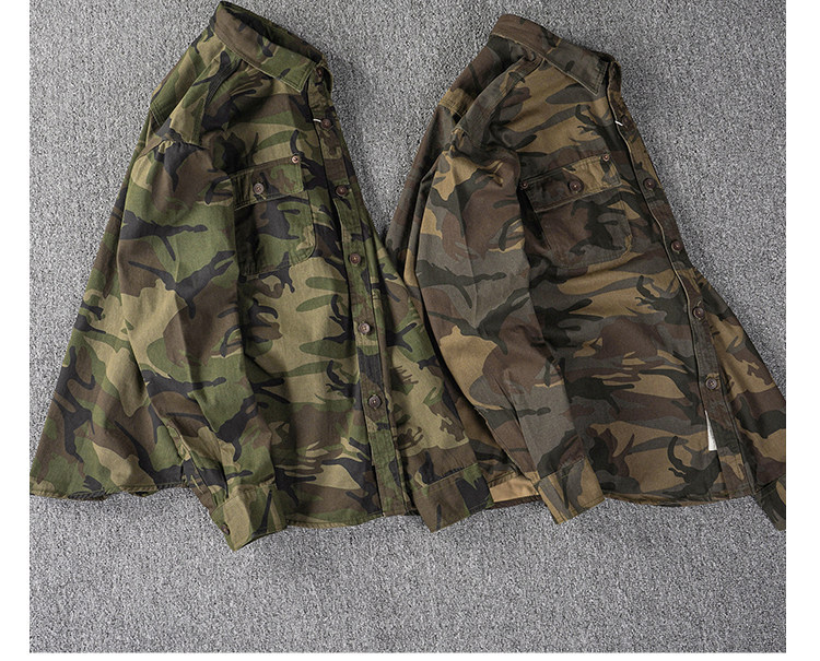 Men's Washed Cotton Camo Long Sleeve Shirt - Workwear - Image 6