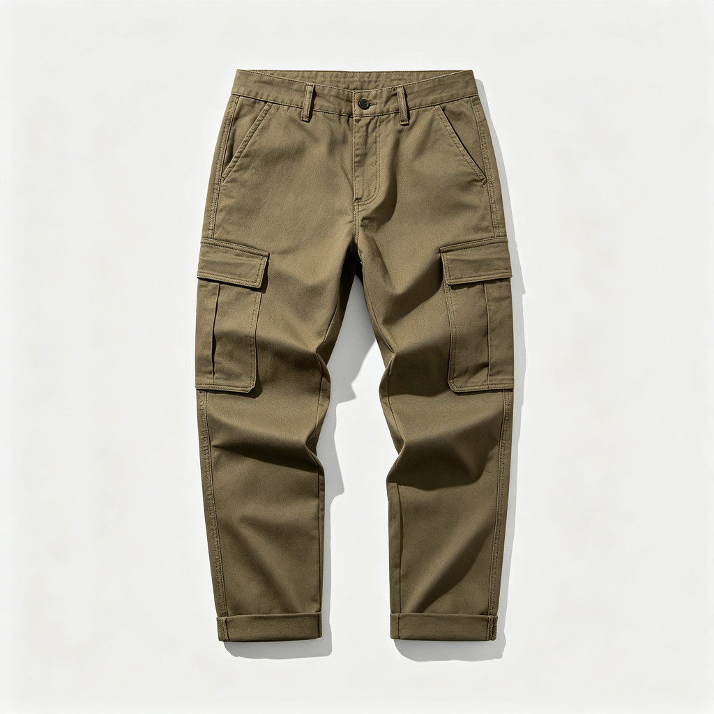 Relaxed fit multi-pocket ripstop cargo pants with side bellows pockets