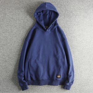 400g High Weight Thick Warm Terry Cotton Men's Hooded Sweatshirt Retro Style Trendyy Loose Long-Sleeved Hoodie