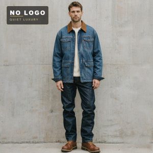 Patchwork Collar Design, Fleece-Lined and Thickened, American-Style Vintage Men's Denim Jacket, Winter Warm Outerwear