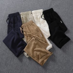 Men's Tencel Linen Wide Leg Pants - Elastic Waist Relaxed