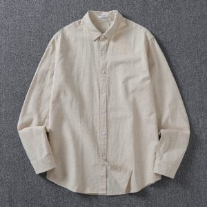 Men's Linen Blend Washed Shirt - Relaxed Artistic Fit