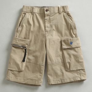 Men's Washed Cotton Cargo Shorts - 3D Pocket Detail