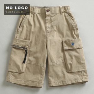 Men's Washed Cotton Cargo Shorts - 3D Pocket Detail