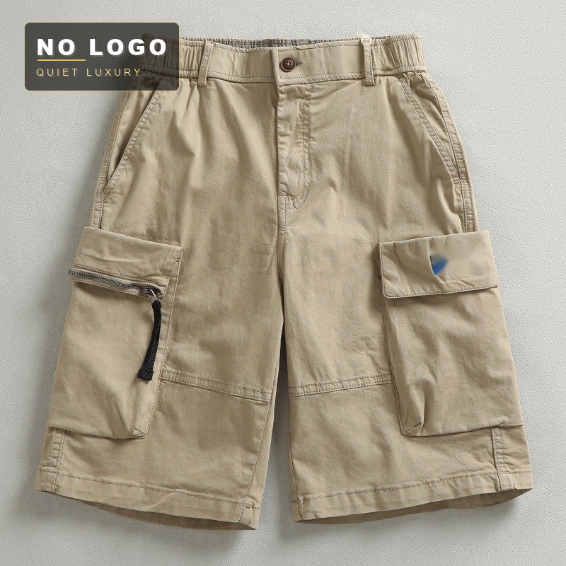 Men's Washed Cotton Cargo Shorts - 3D Pocket Detail - Image 8