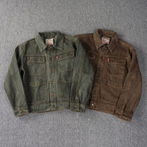 Men's 460G Heavyweight Washed Denim Jacket - Multi-Pocket Workwear