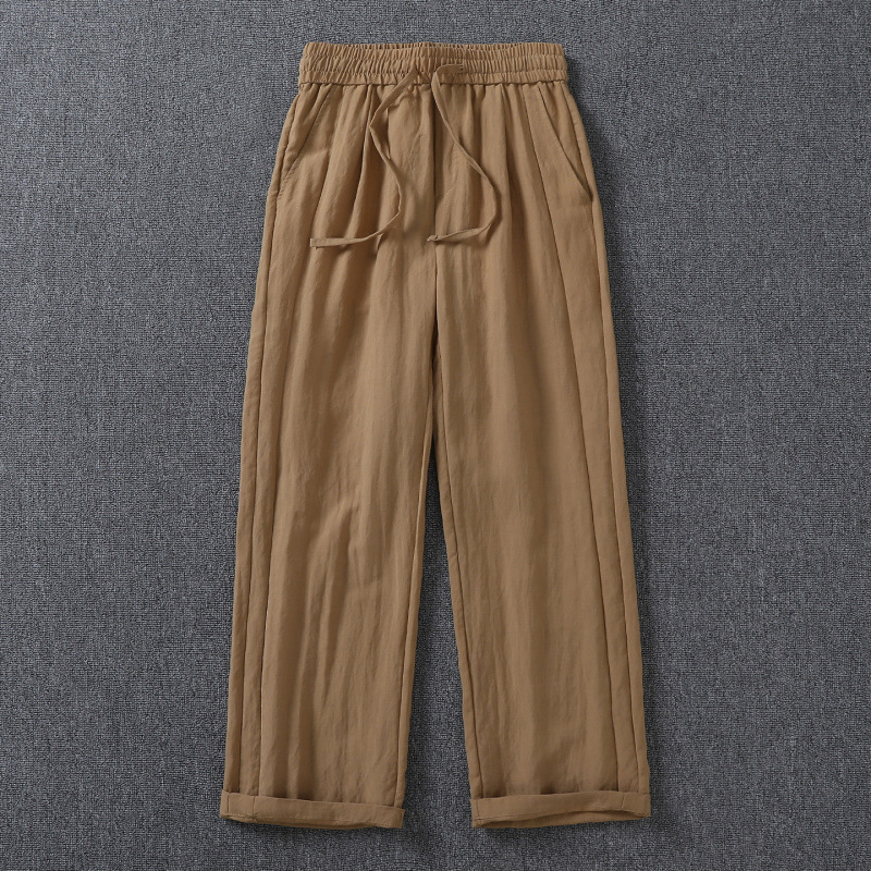 Men's Tencel Linen Blend Wide Leg Pants - Breathable Draped - Image 3