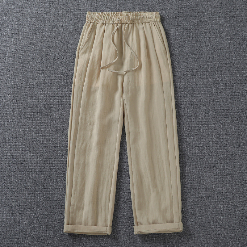 Men's Tencel Linen Blend Wide Leg Pants - Breathable Draped - Image 4