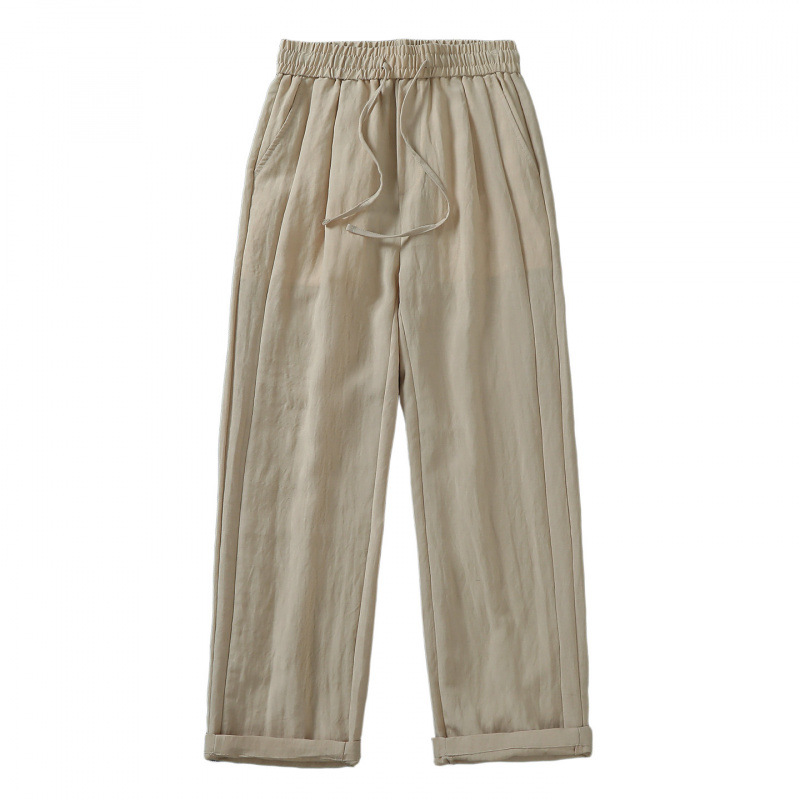 Men's Tencel Linen Blend Wide Leg Pants - Breathable Draped - Image 5