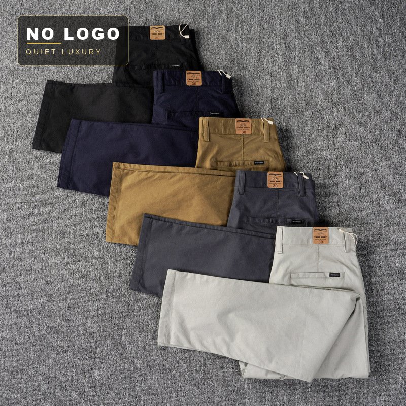 Men's Lightweight Washed Slim Pants - Premium Straight Chino - Image 9