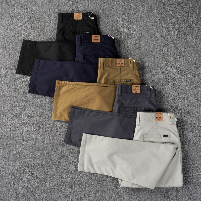 Men's Lightweight Washed Slim Pants - Premium Straight Chino