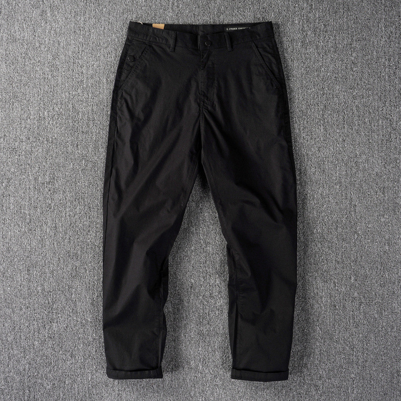 Men's Lightweight Washed Slim Pants - Premium Straight Chino - Image 6