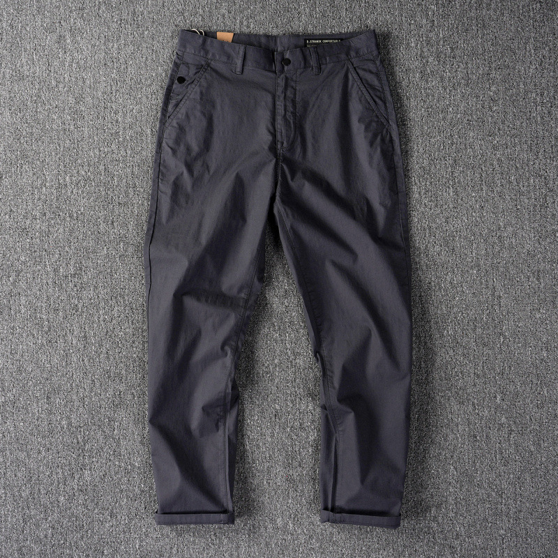 Men's Lightweight Washed Slim Pants - Premium Straight Chino - Image 7