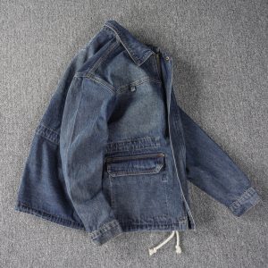 Men's M65 Field Denim Jacket - Heavy Washed Multi-Pocket