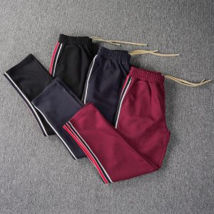 Men's Sweatpants with Contrast Tape - Drawstring Relaxed Straight