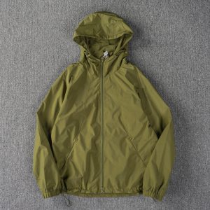 Japanese-Order Outdoor Functional Water-Repellent Lightweight Hooded Jacket for Men, Zipper Pocket Design, Versatile Open-Front Coat