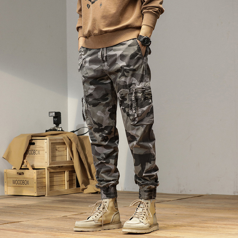 Men's Camo Cargo Jogger Pants - Summer Loose Tapered Utility Trousers - Image 3