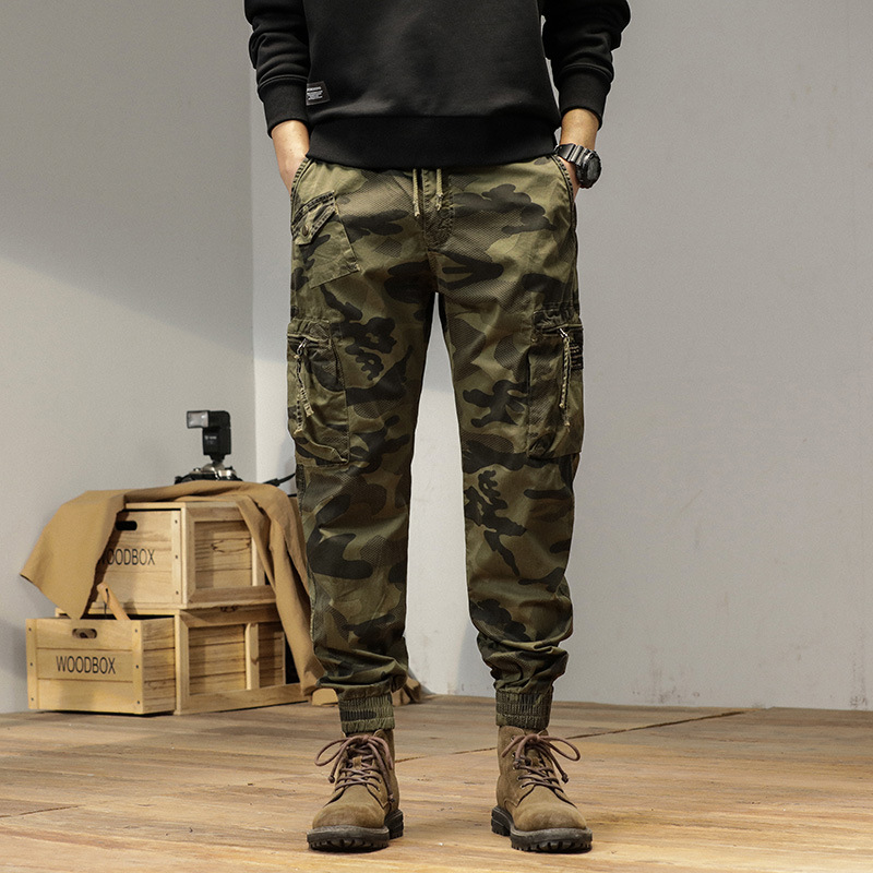 Men's Camo Cargo Jogger Pants - Summer Loose Tapered Utility Trousers - Image 4