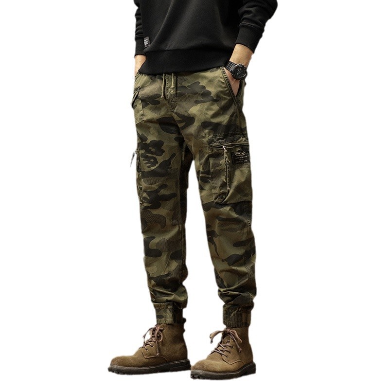 Men's Camo Cargo Jogger Pants - Summer Loose Tapered Utility Trousers - Image 5