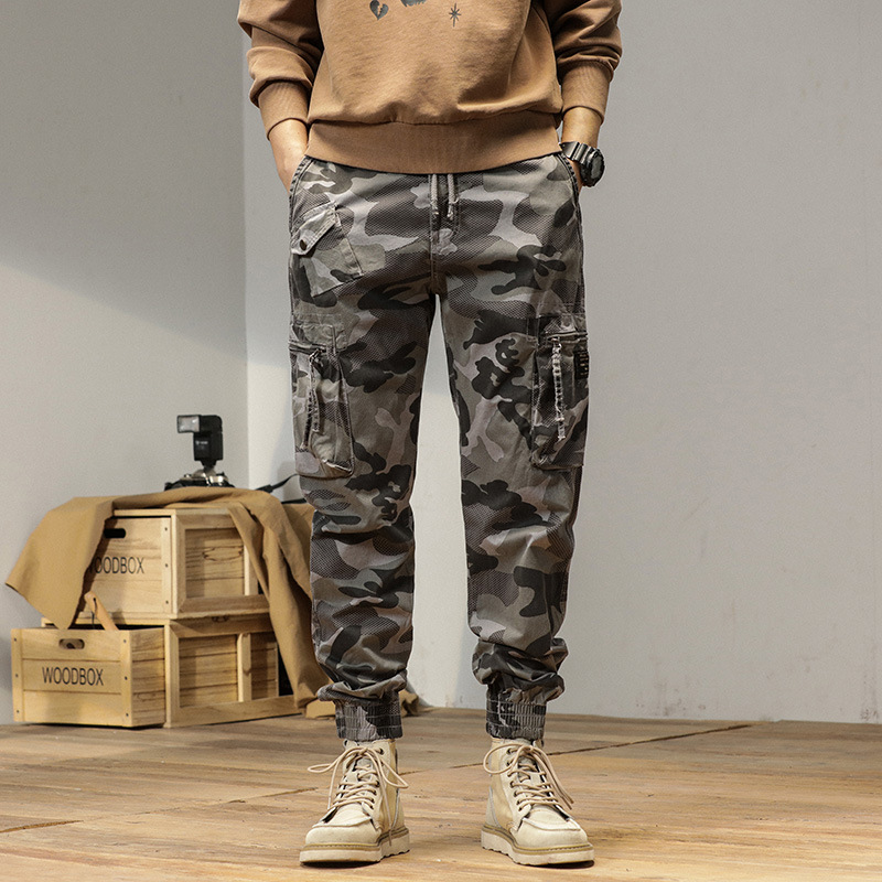 Men's Camo Cargo Jogger Pants - Summer Loose Tapered Utility Trousers - Image 6