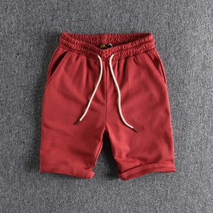 Five Colors European and American Style Basic Pure Color Casual Men's Shorts Washed Tripe Terry Comfortable Summer Sports Pants