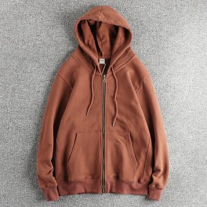 Sweat à capuche zippé doublé polaire homme - Sweat d'hiver kaki vintage