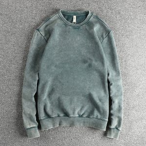 Sweat-shirt délavé vintage pour hommes - Pull lourd High Street