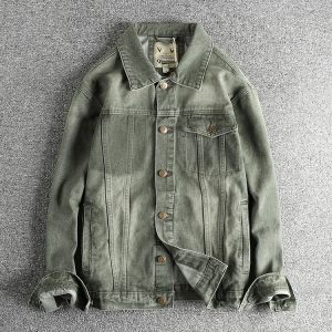 Men's Loose Retro Denim Jacket - Workwear Style