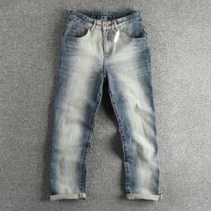 White Dressed Design Sense American Style High Street Retro Trendy Jeans Men's Loose Straight All-match Youth Long Pants