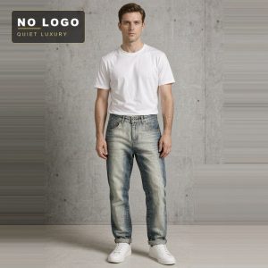 White Dressed Design Sense American Style High Street Retro Trendy Jeans Men's Loose Straight All-match Youth Long Pants