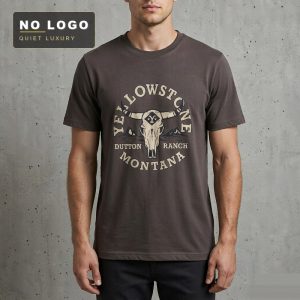 American Retro Bull Head Pattern Short-Sleeve T-Shirt for Men, Brushed Cotton, Comfortable and Trendy American Casual Base Half-Sleeve T-Shirt