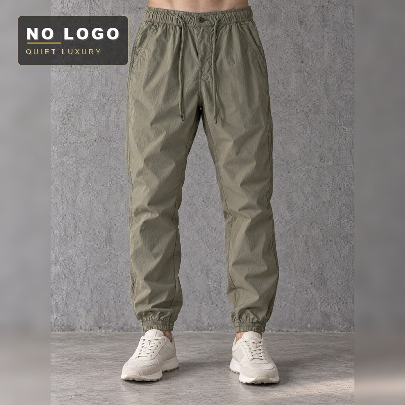 Men's Quick-Dry Jogger Pants - Elastic Waist Ankle Length