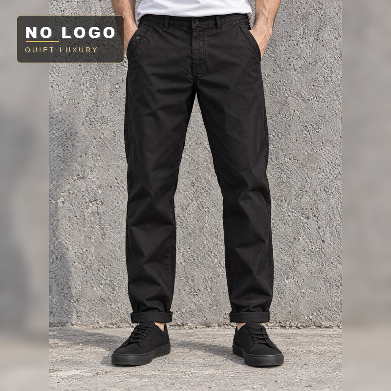 Men's Lightweight Washed Slim Pants - Premium Straight Chino
