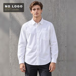 Men's Red Linen Blend Shirt - Pocket Detail Smart Casual