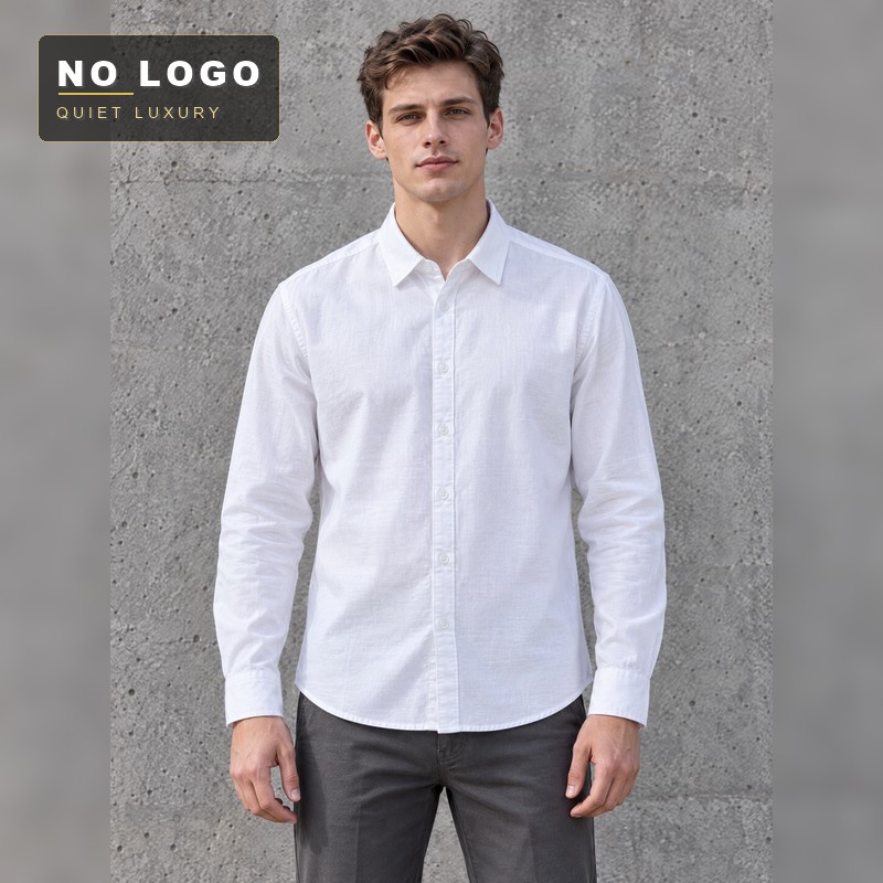 Men's Linen Blend Washed Shirt - Relaxed Artistic Fit