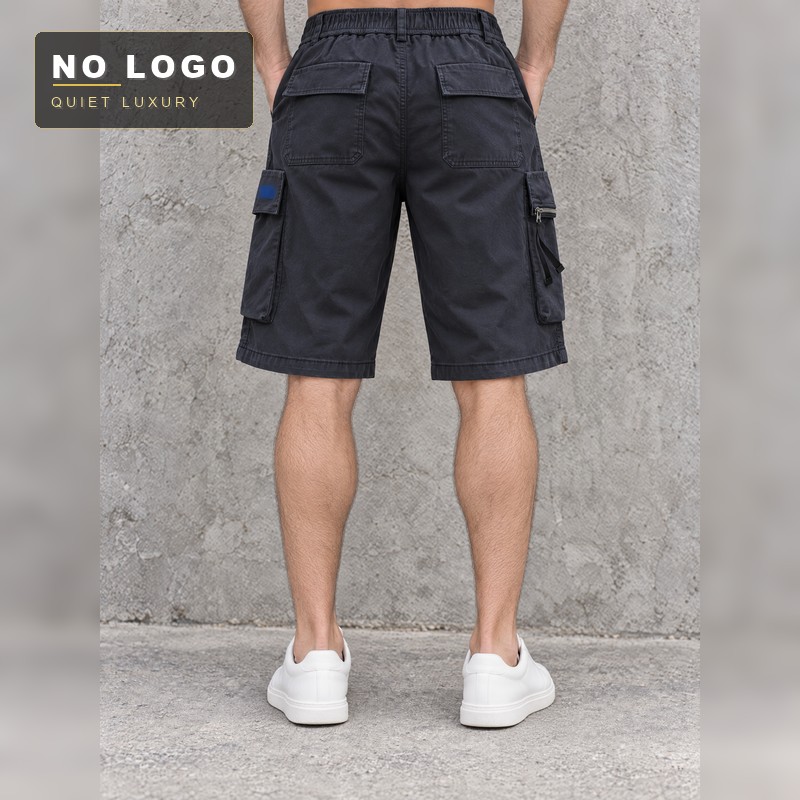 Men's Washed Cotton Cargo Shorts - 3D Pocket Detail - Image 9