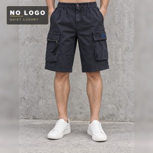 Men's Washed Cotton Cargo Shorts - 3D Pocket Detail