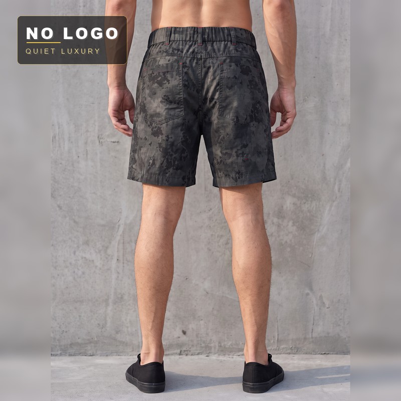 Men's Hiking Camo Cargo Shorts - Washed Cotton - Image 9