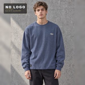 Men's 230G Slub Cotton Long Sleeve Tee - Vintage Logo